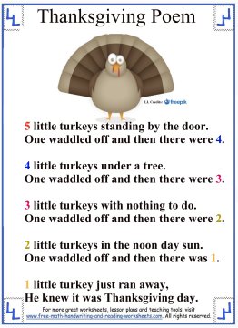 Thanksgiving poems for kids