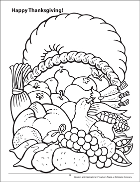 Happy thanksgiving holidays and celebrations coloring page printable coloring pages