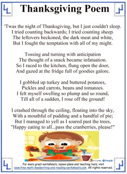 Thanksgiving poems for kids