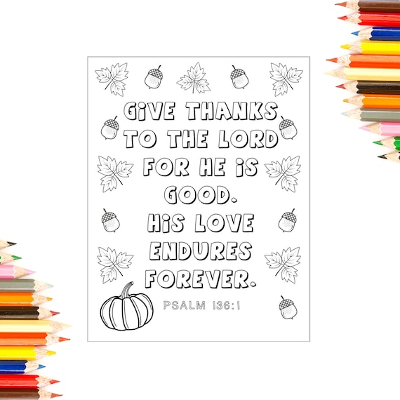 Thanksgiving coloring page bible verse coloring page childrens church sunday school homeschool childrens ministry kids fall coloring