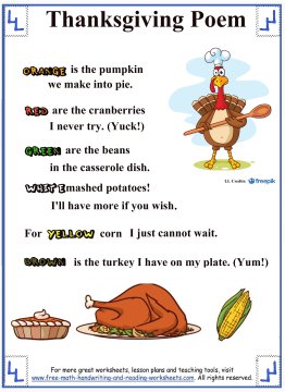 Thanksgiving poems for kids