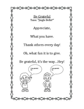 Gratitude poemsong and coloring page by cup full of kindness tpt