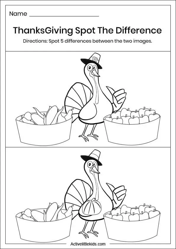 Thanksgiving worksheets for kindergarten