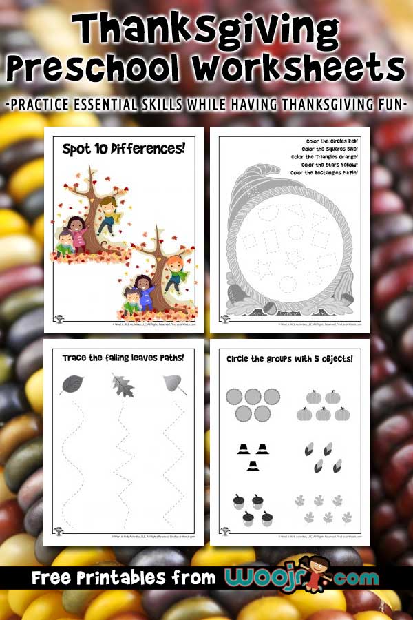 Thanksgiving preschool worksheets woo jr kids activities childrens publishing