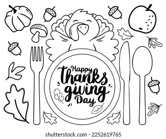 Thanksgiving placemat over royalty
