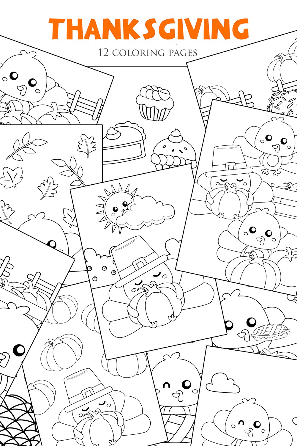 Cute thanksgiving bird turkey holiday coloring pages kids