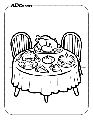 Free thanksgiving dinner printable coloring pages for kids