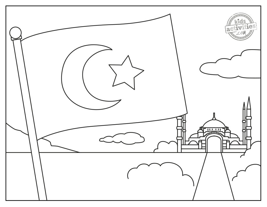 The legendary turkey flag coloring pages kids activities blog kab