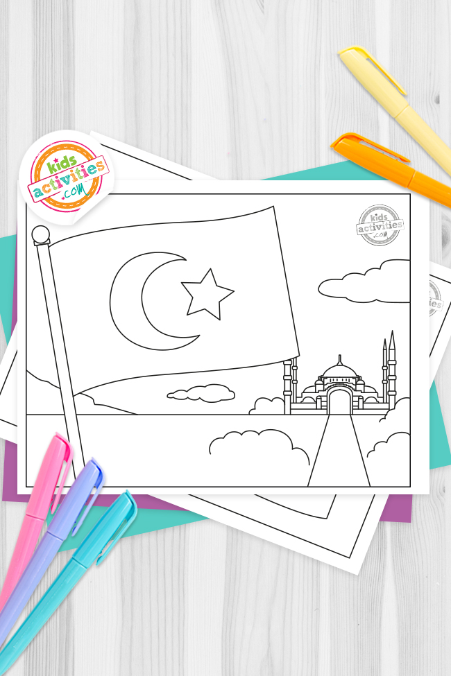 The legendary turkey flag coloring pages kids activities blog kab