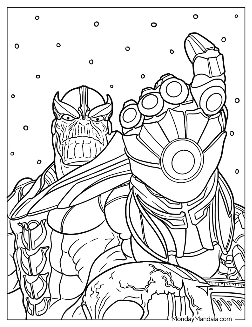 Thanos coloring pages free pdf printables