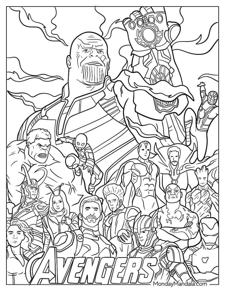 Thanos coloring pages free pdf printables