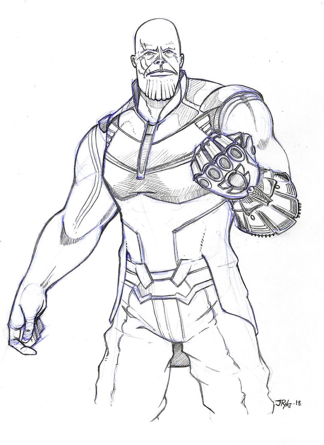 I drew thanos a few weeks back while i was going through the marvel marathon in anticipation for infinity war oc rmarvelstudios