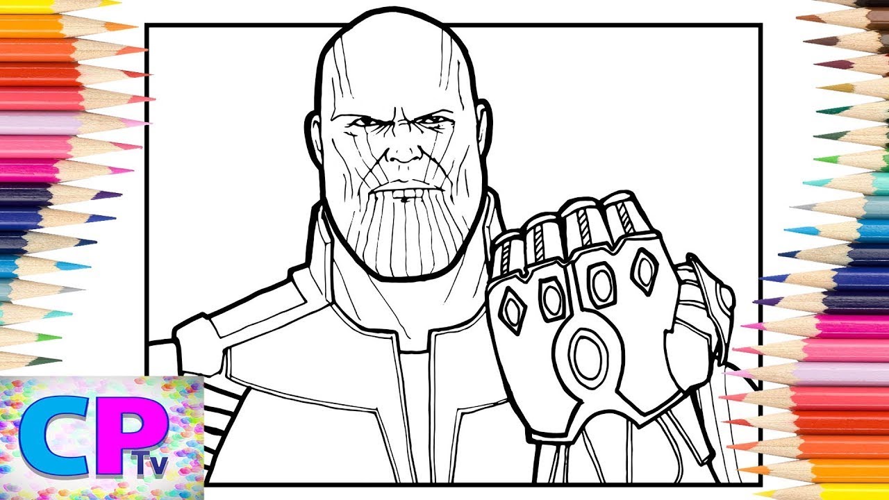 Thanos coloring pageshudge thanos showing his powerelektronoia