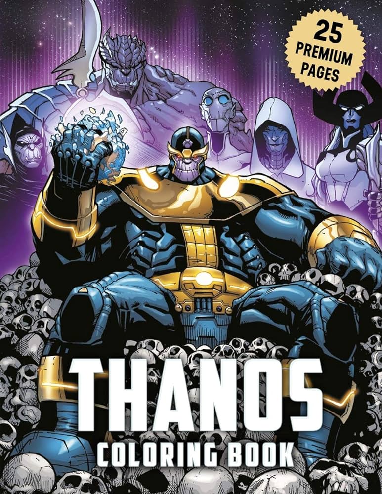 Thanos coloring book funny coloring book with images for kids of all ages with your favorite thanos characters book bbt coloring kitap