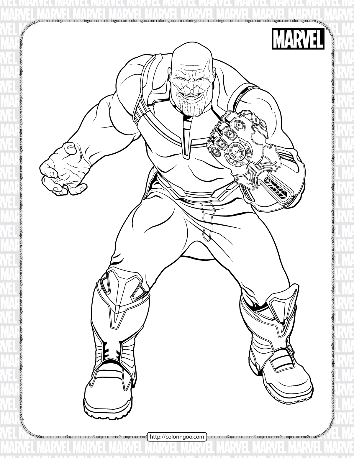 Free printable marvel thanos coloring pages