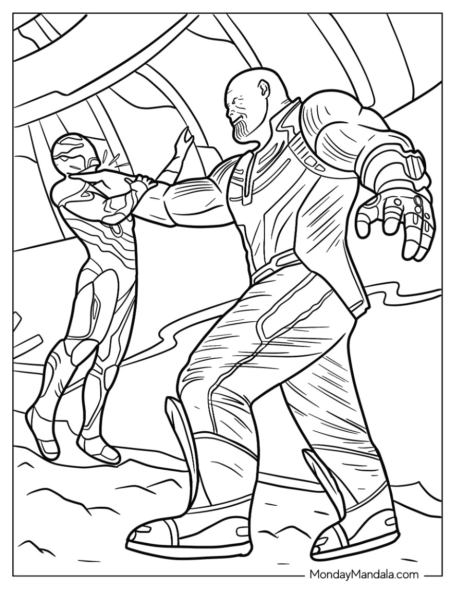 Thanos coloring pages free pdf printables