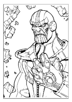 Printable thanos coloring sheets unleash artistic marvel magic tpt