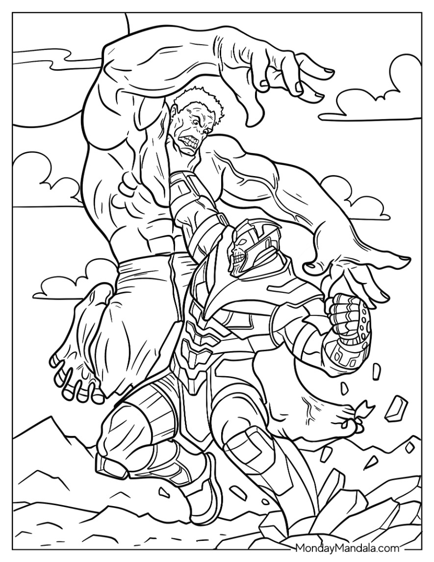 Thanos coloring pages free pdf printables