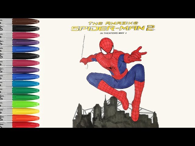 The amazing spiderman in the second movie coloring pages sailany coloring kids