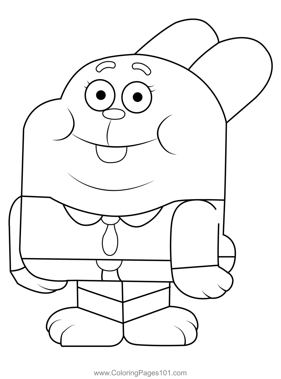Richard watterson the amazing world of gumball coloring page for kids