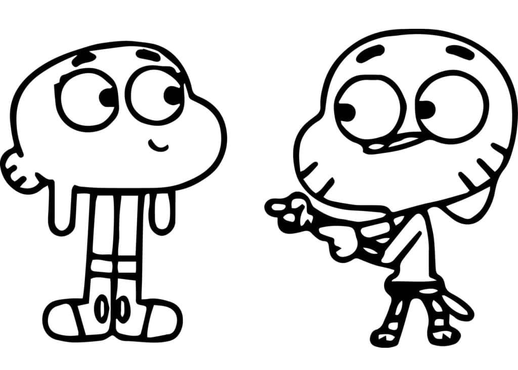 Darwin and gumball watterson coloring page
