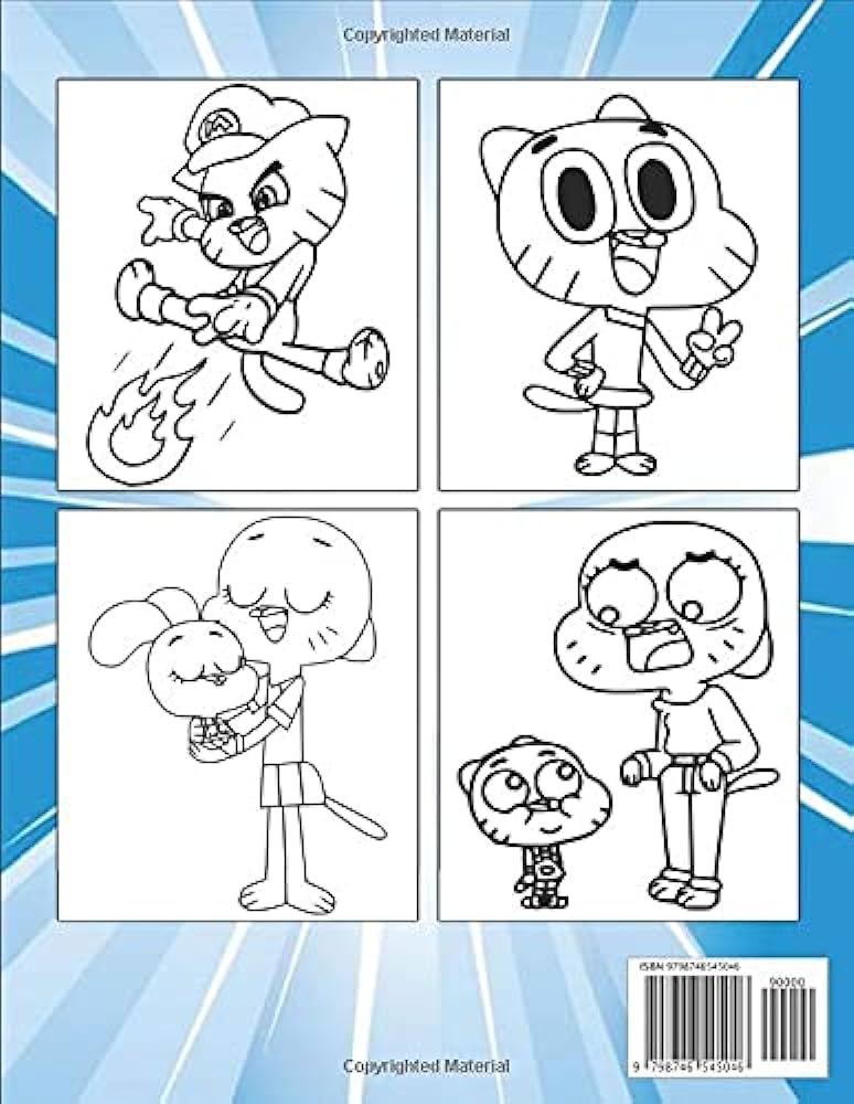 Gumball coloring book the amazing world of gumball coloring pages for kids and adults wonderful drawings
