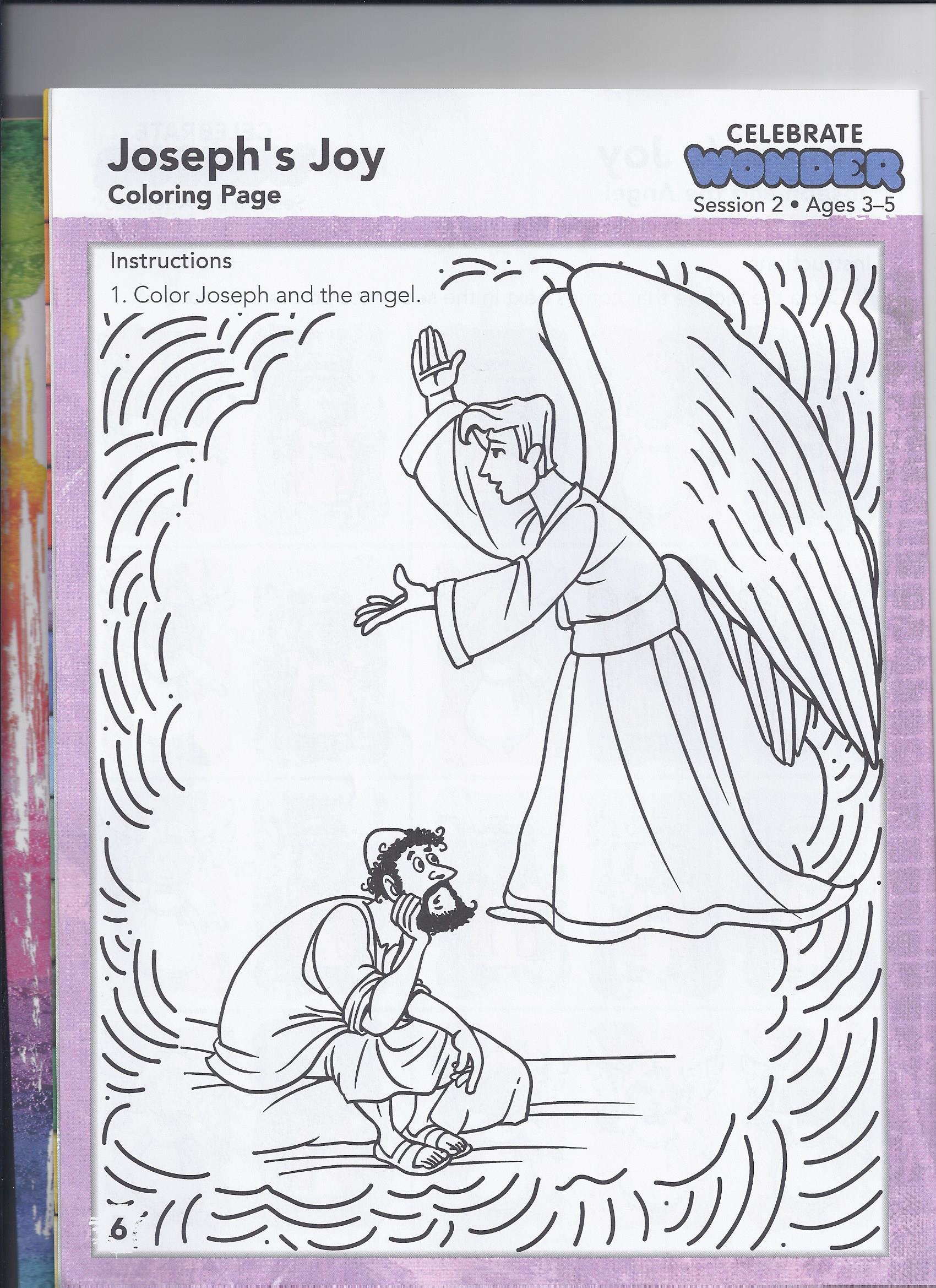 Joseph and angel coloring page mount lebanon united methodist church