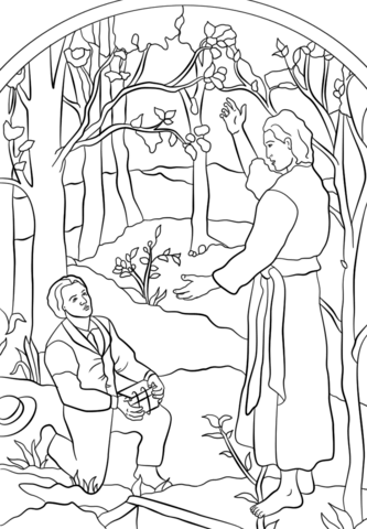 Angel moroni visits joseph smith coloring page free printable coloring pages