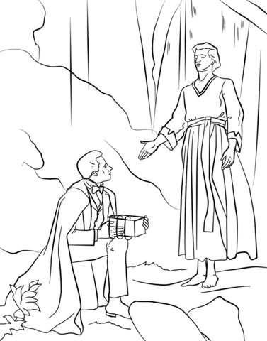 Angel moroni gives plates to joseph smith coloring page free printable coloring pages