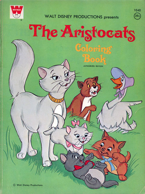 Aristocats coloring book whitman retro reprints