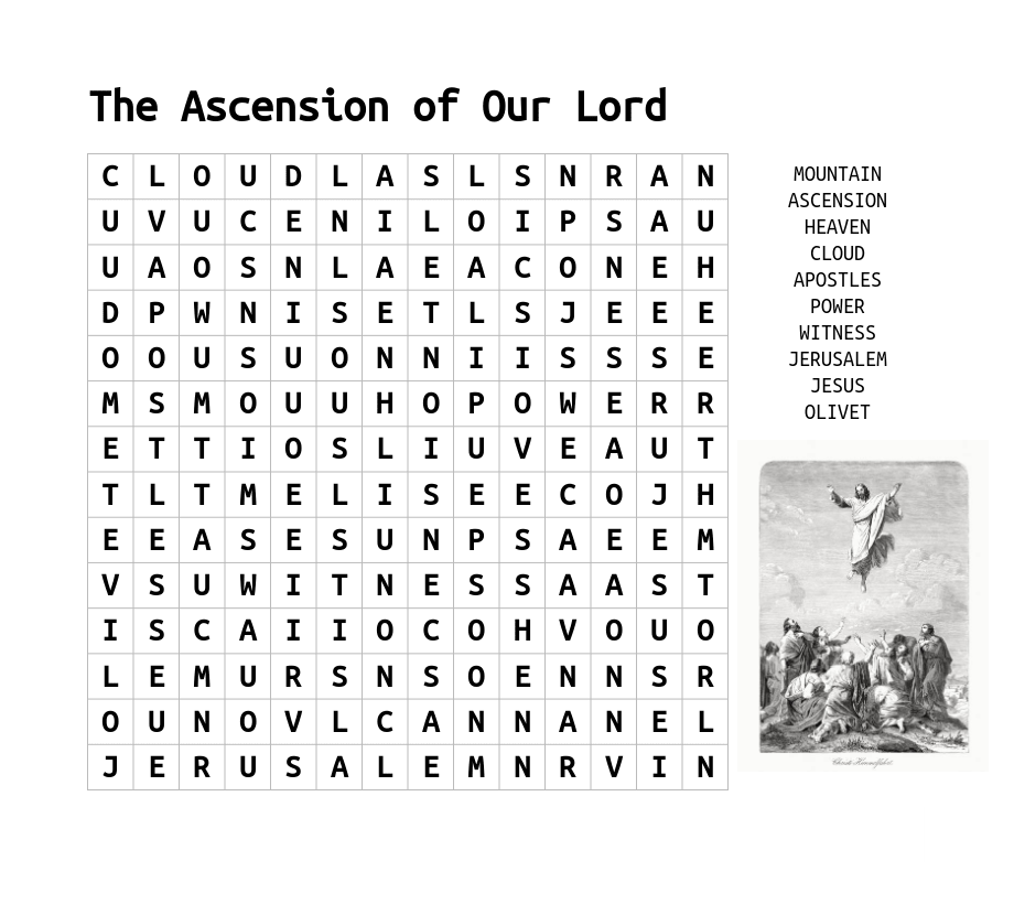 Beautiful coloring activity pages for ascension day
