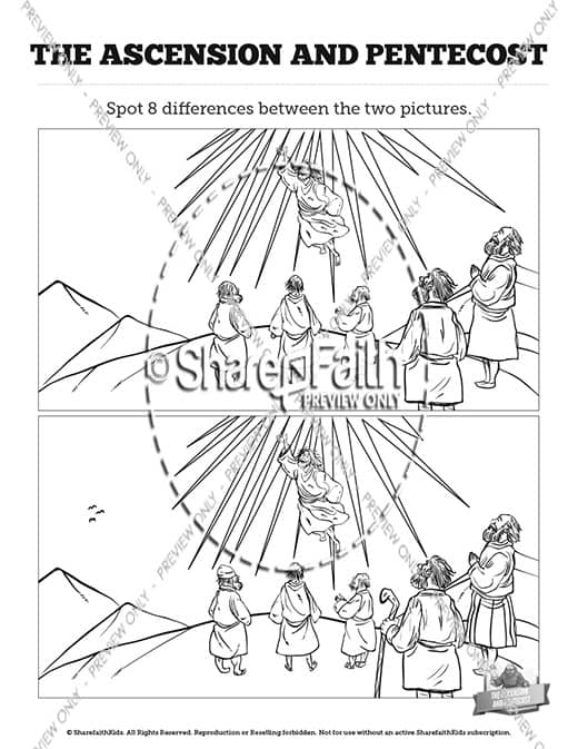 The ascension and pentecost kids spot the difference â