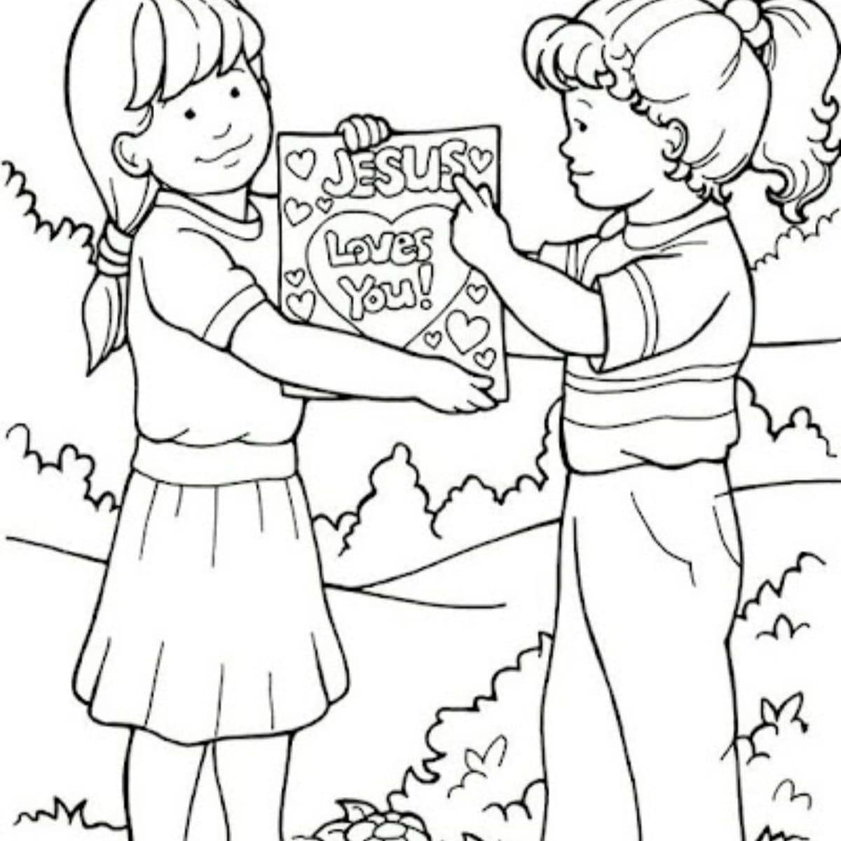 Jesus loves you coloring pages for kids