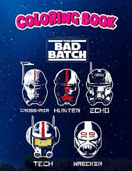 Coloring book sw the bad batch helmets children coloring book pages to color lusson kevin books