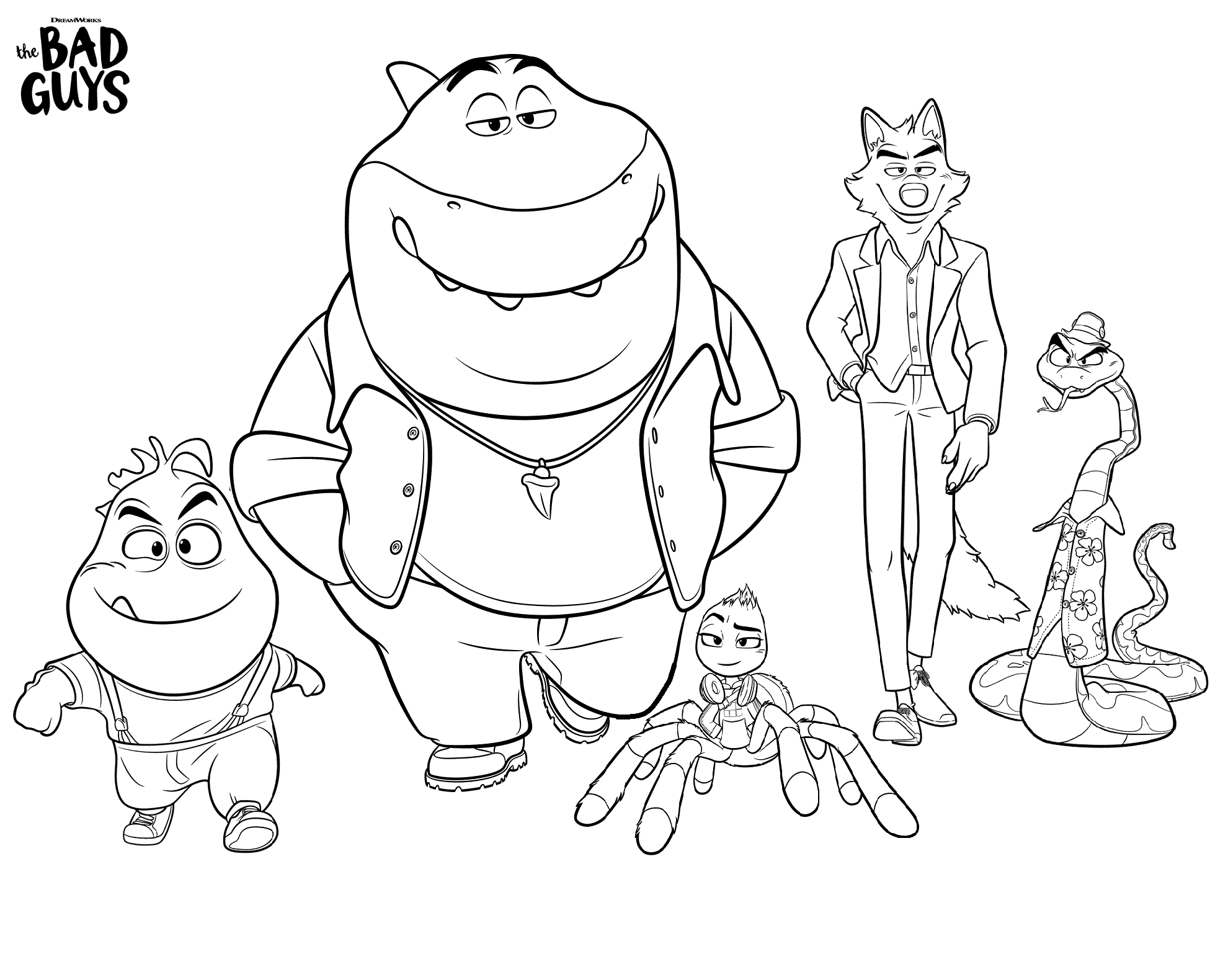 The bad guys coloring pages