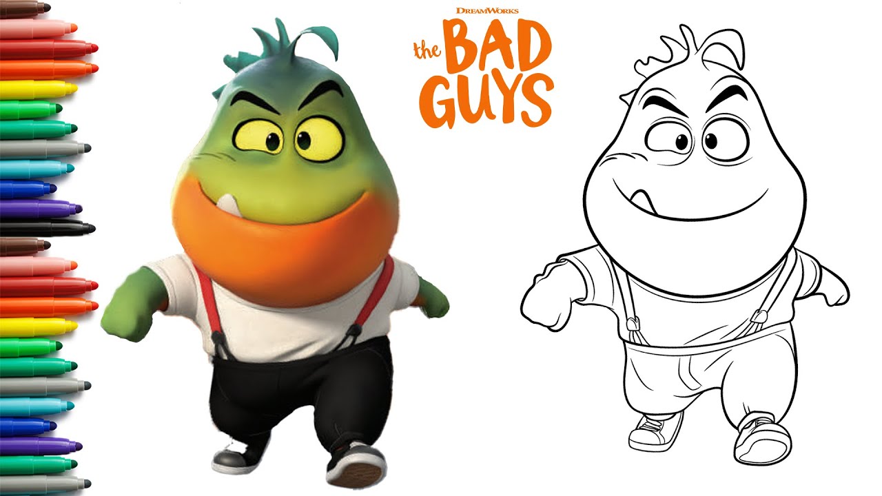 How to draw mr piranha from the bad guys