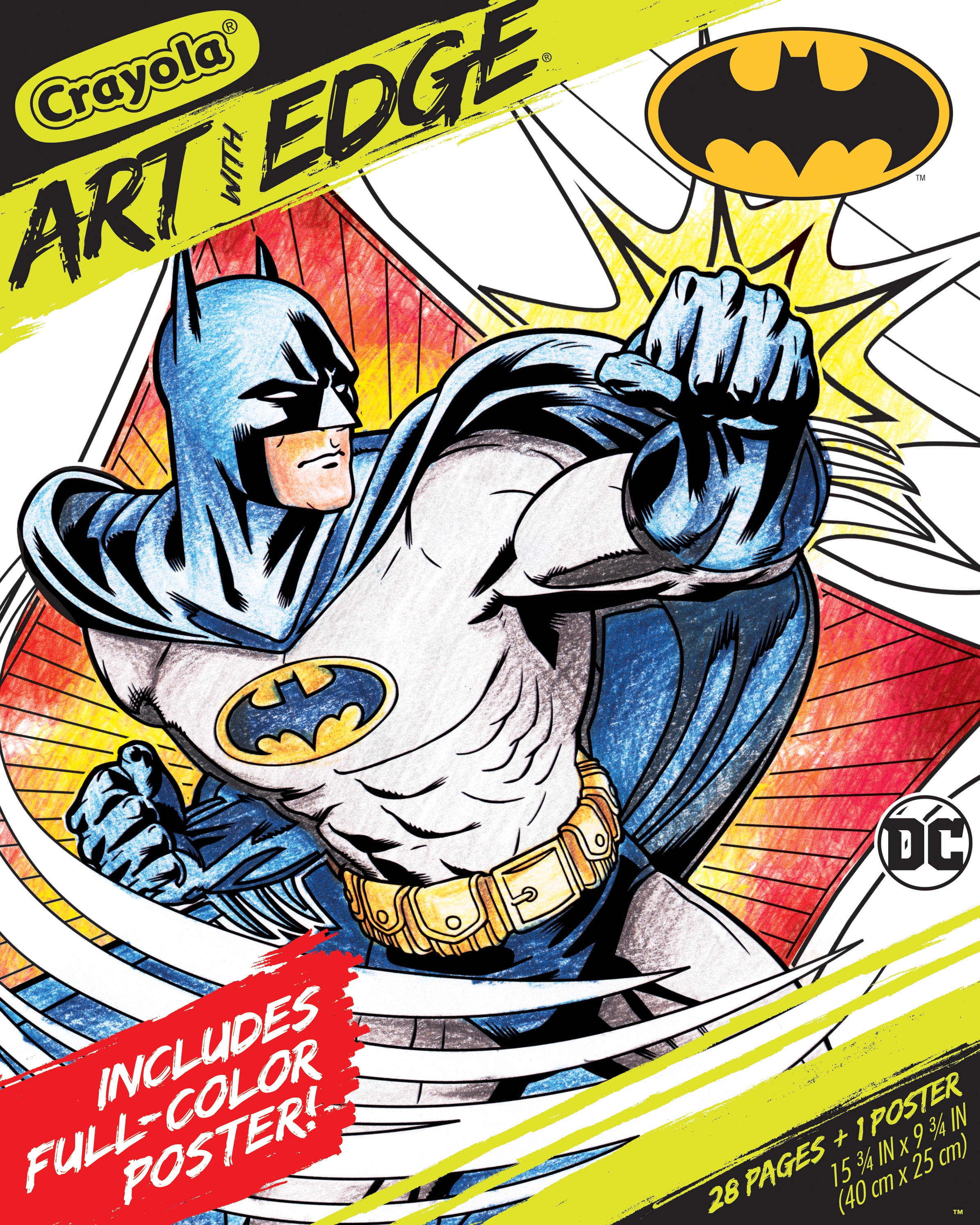 Crayola batman coloring book pages pages poster gift for teens