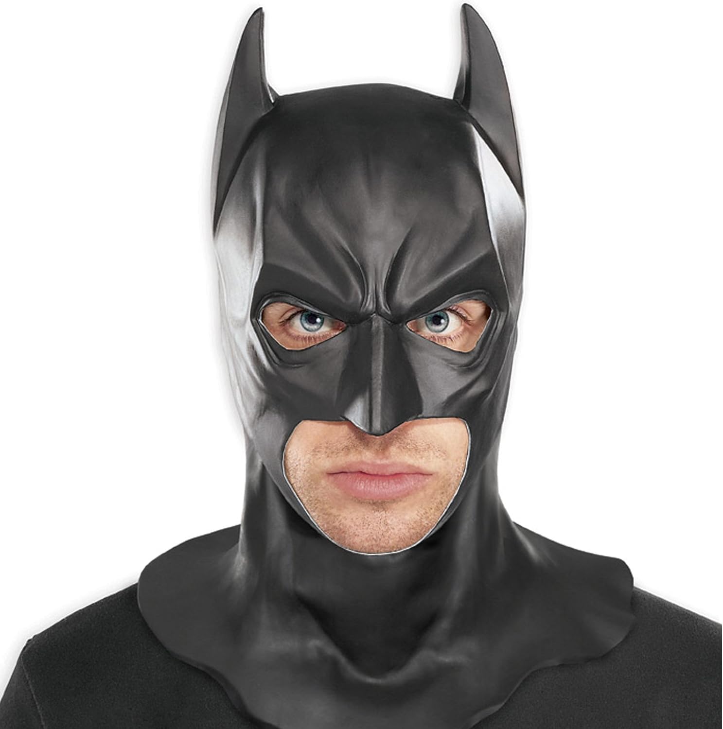 Rubies costume batman the dark knight adult batman full overhead latex mask black one size clothing shoes jewelry
