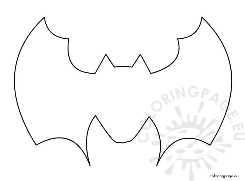 Free bat craft template coloring page