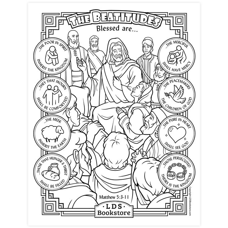 The beatitudes coloring page