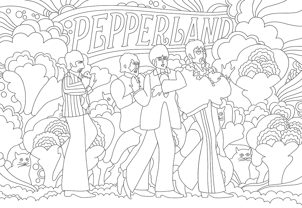 Beatles coloring boards