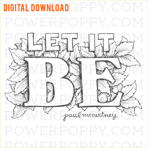 Let it be digital coloring sheet