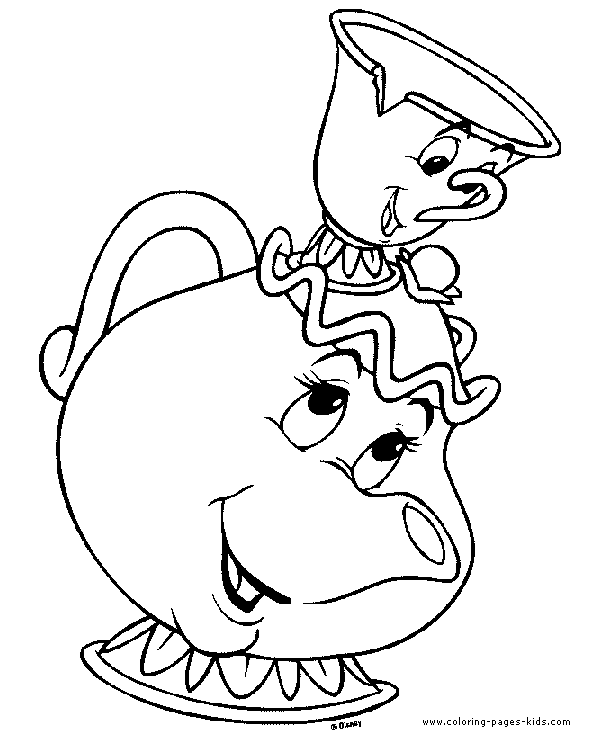 Beauty and the beast coloring pages