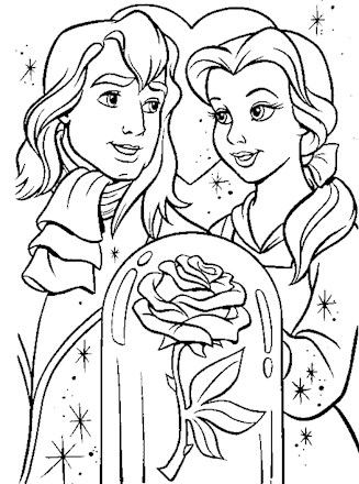 Beauty and the beast coloring page