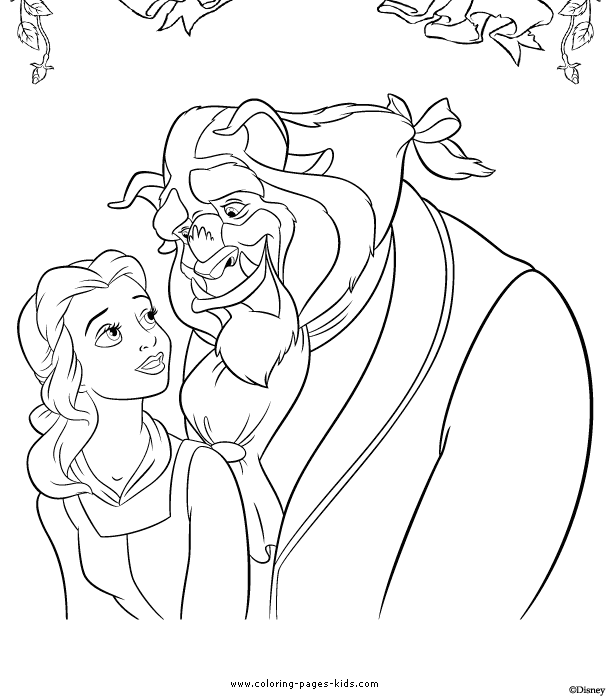 Beauty and the beast coloring pages