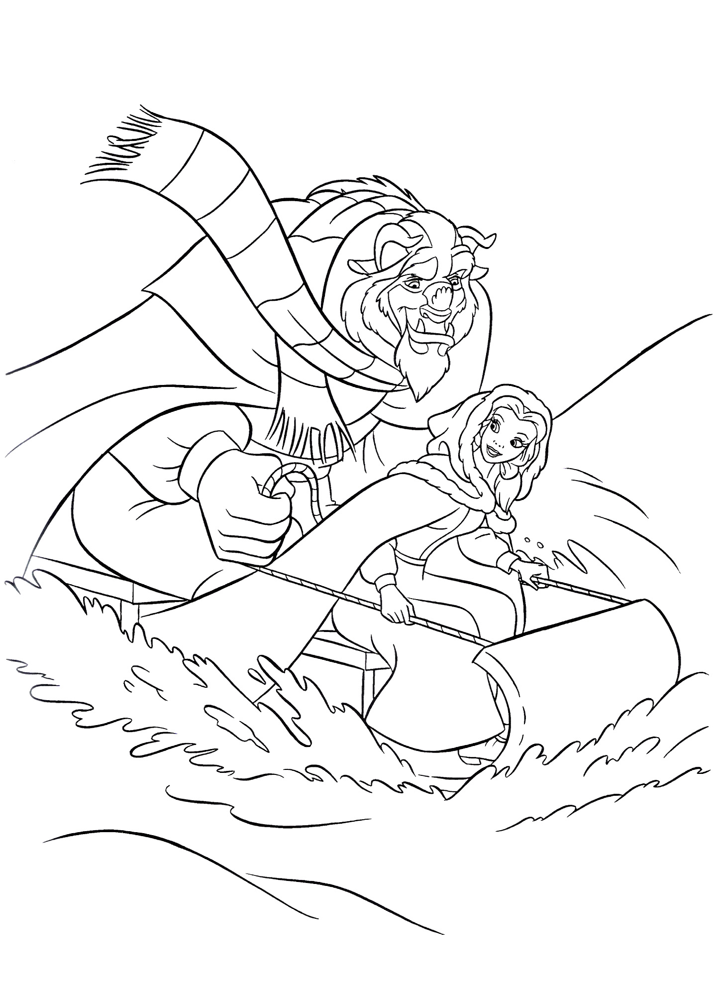 Beauty and the beast coloring pages for kids