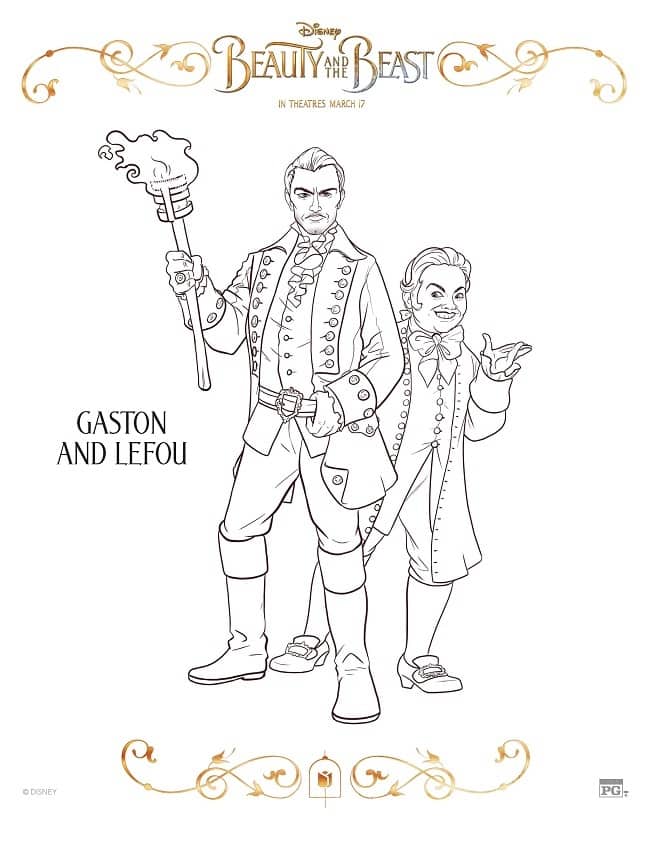 Free printable beauty and the beast coloring pages