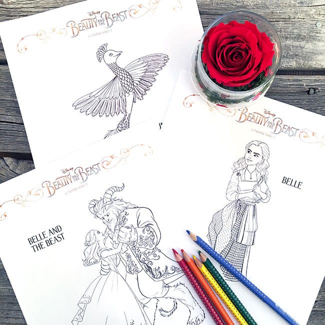 Beauty and the beast coloring pages