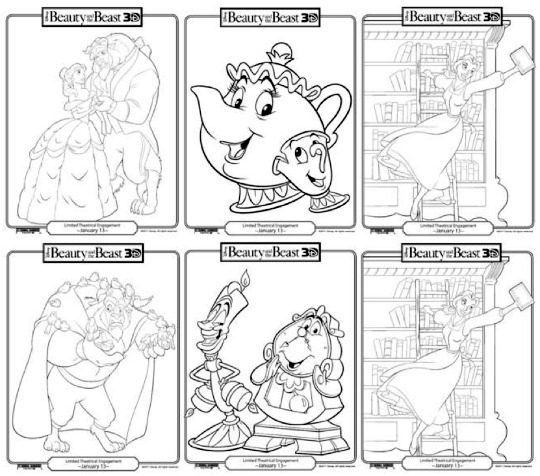 Beauty and the beast coloring pages