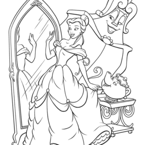 Beauty and the beast coloring pages printable for free download